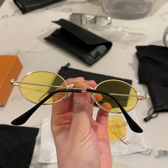 Sell In A Bundle — 3 Yellow and Green Sunglasses in Different Shapes of Lenses - Picture 7 of 12